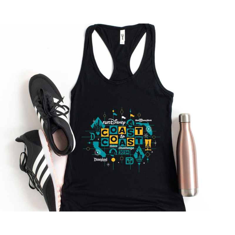 runDisney Coast To Coast Race Challenge Shirt Disneyland Running Marathon Weekend 2024 T-shirt Disney Runner Shirt Walt Disney World - 2.jpg