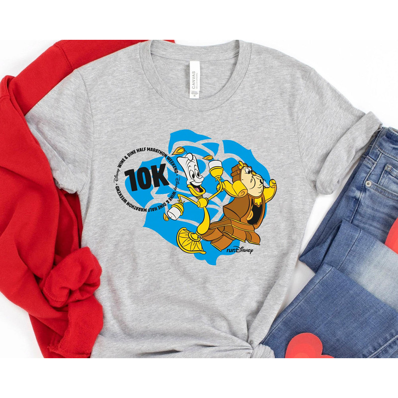 runDisney Lumiere Cogsworth 10K Runnning Wine & Dine Half Marathon Shirt Beauty And The Beast Marathon Weekend T-shirt Disney Running - 3.jpg