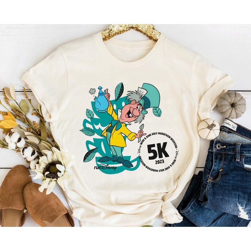 runDisney Mad Hatter 5K Running Shirt Wine & Dine Half Marathon Weekend 2023 Alice In Wonderland Disney Running T-shirt Disney Runner - 1.jpg