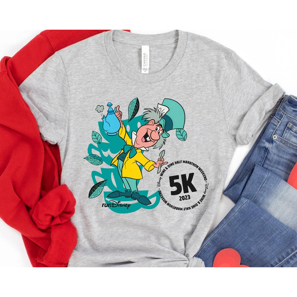 runDisney Mad Hatter 5K Running Shirt Wine & Dine Half Marathon Weekend 2023 Alice In Wonderland Disney Running T-shirt Disney Runner - 2.jpg