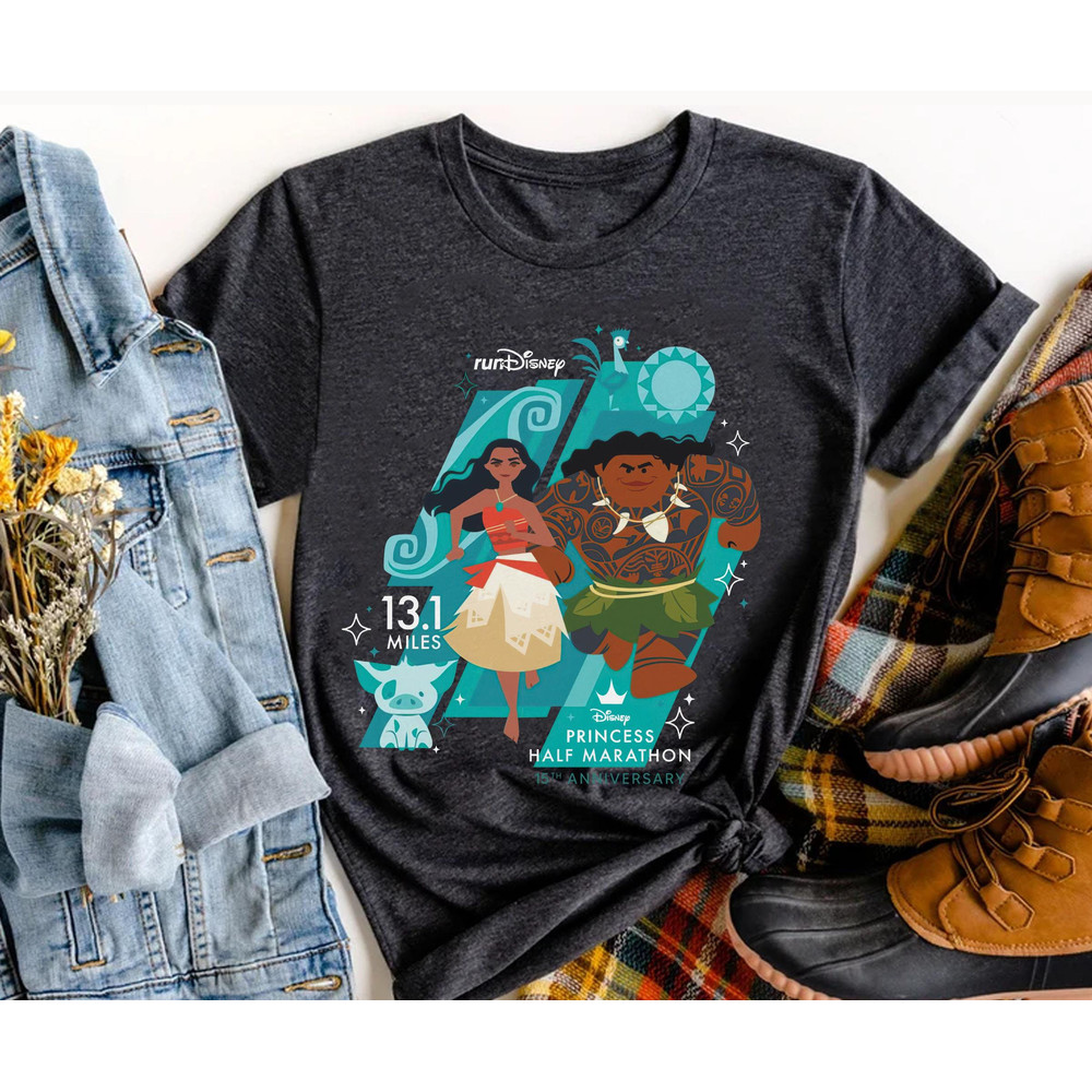 runDisney Moana 131 Miles Shirt Disney Princess Half Marathon Weekend T-shirt Disneyland Marathon 2023 Tee Magic Kingdom Runner Tee - 1.jpg