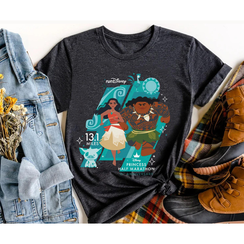 runDisney Moana 131 Miles Shirt Disney Princess Half Marathon Weekend T-shirt Disneyland Marathon 2023 Tee Magic Kingdom Runner Tee - 1.jpg
