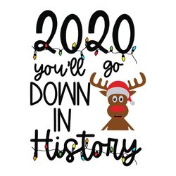2020 youll go down in history , christmas covid digital design rudolph parody song svg, christmas, silhouette svg fies