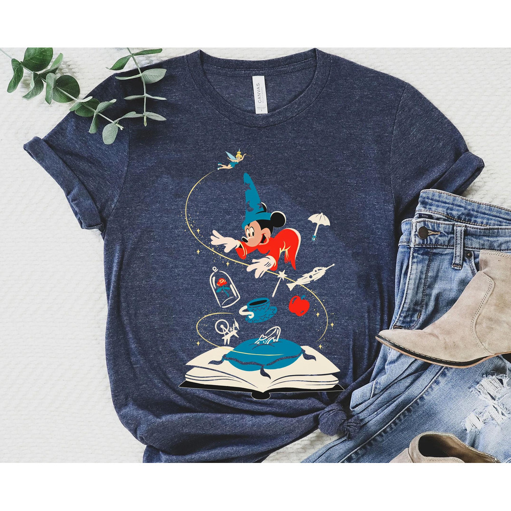 Sorcerer Mickey Mouse Fantasia Disney 100 Years Of Wonder Shirt 100th Anniversary Tee Walt Disney Company T-shirt Disneyland 2023 Trip - 2.jpg