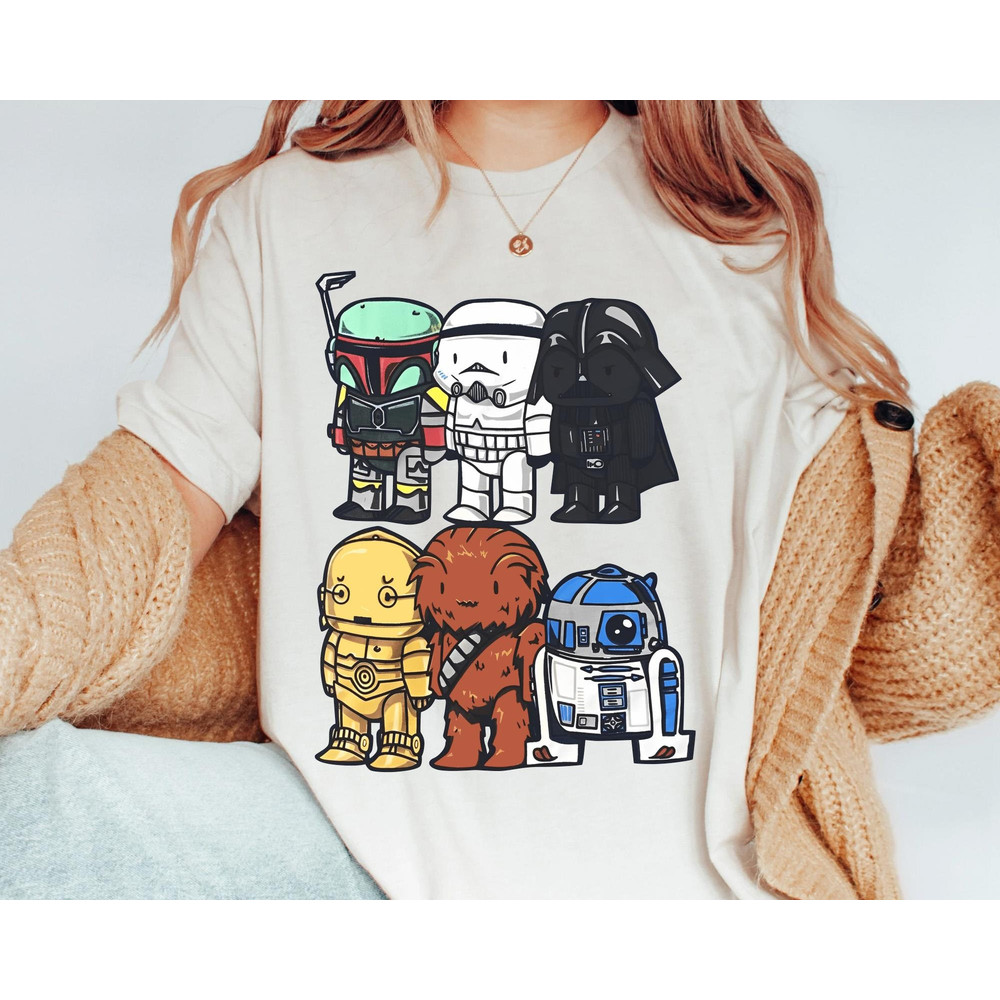 Star Wars Chibi Darth Vader Stormtrooper Boba Fett Chewbacca R2-D2 C-3P0 Shirt Star Wars Celebration May The Fourth Galaxy's Edge - 1.jpg