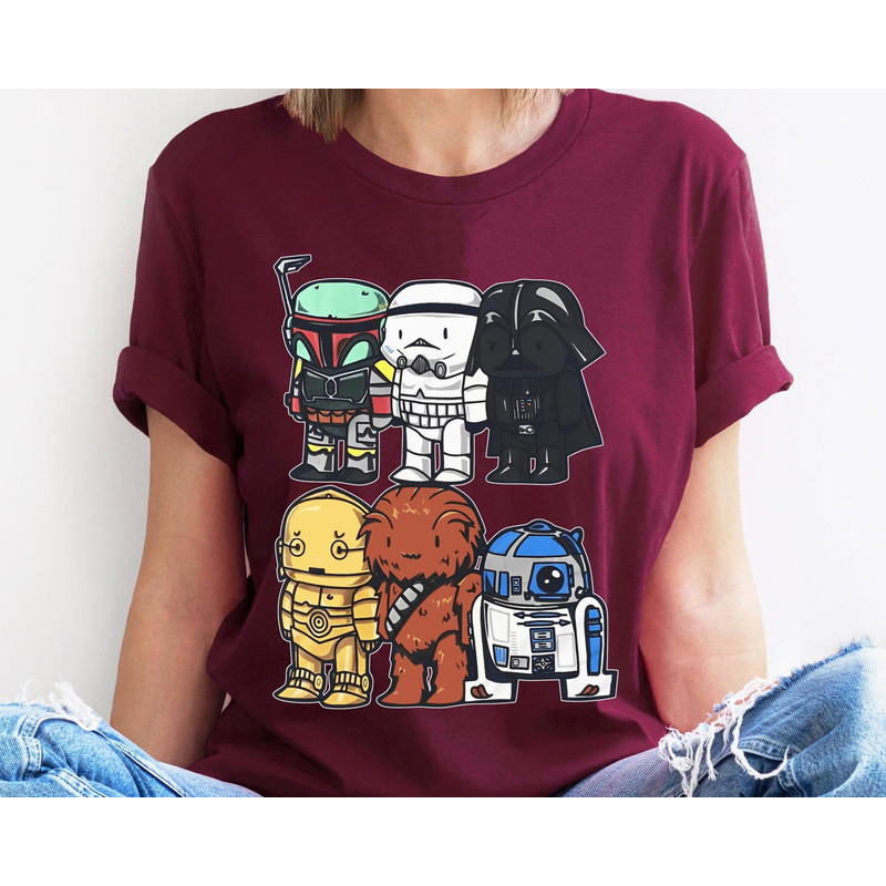 Star Wars Chibi Darth Vader Stormtrooper Boba Fett Chewbacca R2-D2 C-3P0 Shirt Star Wars Celebration May The Fourth Galaxy's Edge - 2.jpg