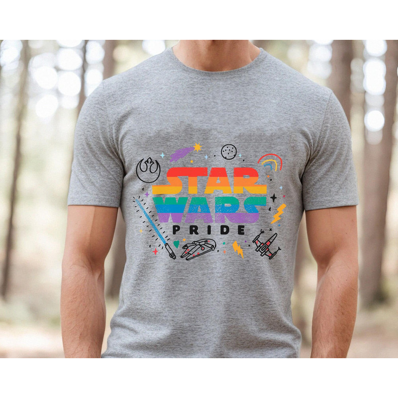 Star Wars Rainbow Pride Lightsaber Jedi Shirt Lgbt Pride Month T-shirt Hollywood Studio Galaxy's Edge Equality Tee Human Rights - 3.jpg
