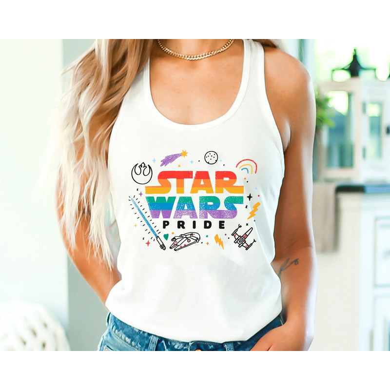 Star Wars Rainbow Pride Lightsaber Jedi Shirt Lgbt Pride Month T-shirt Hollywood Studio Galaxy's Edge Equality Tee Human Rights - 4.jpg