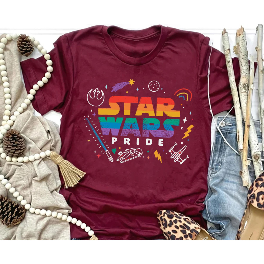 Star Wars Rainbow Pride Lightsaber Jedi Shirt Lgbt Pride Month T-shirt Hollywood Studio Galaxy's Edge Equality Tee Human Rights - 5.jpg