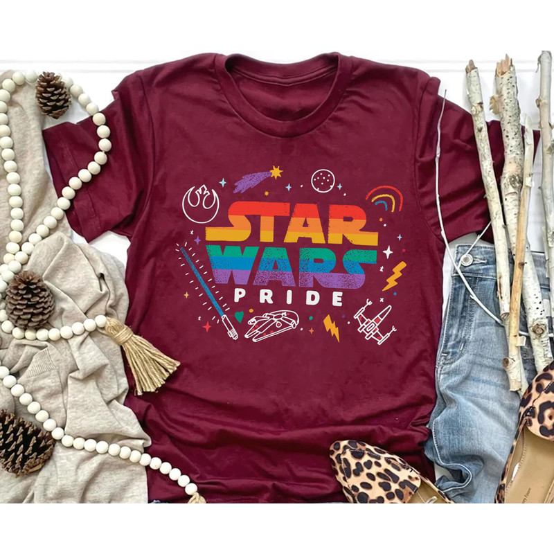 Star Wars Rainbow Pride Lightsaber Jedi Shirt Lgbt Pride Month T-shirt Hollywood Studio Galaxy's Edge Equality Tee Human Rights - 5.jpg
