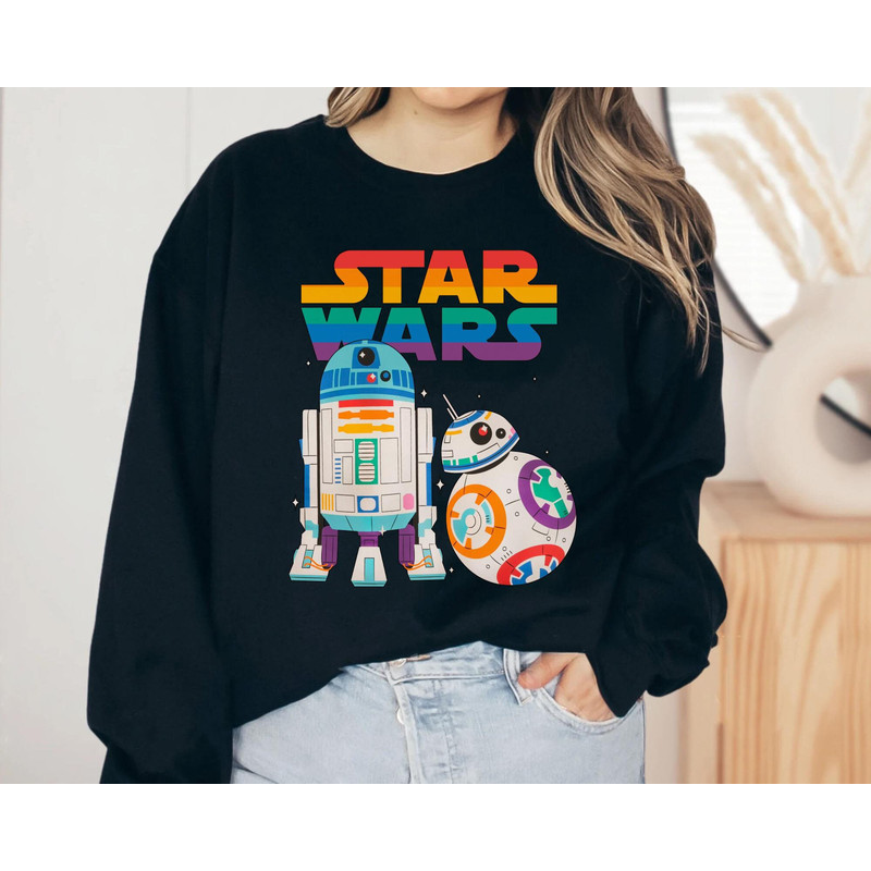 Star Wars Rainbow R2-D2 And Bb-8 Shirt Star Wars Pride Month T-shirt Galaxy's Edge Queer Pride Sweatshirt Gay Lesbian Pride Tee - 3.jpg