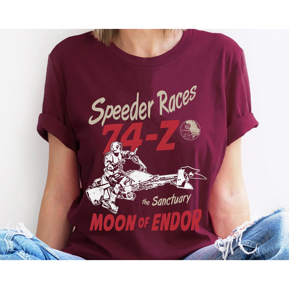 Star Wars Scout Trooper And 74-Z Speeder Bike Moon Of Endor Shirt Star Wars Celebration May The 4th Be With You Galaxy's Edge T-shirt - 2.jpg