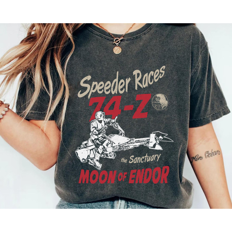 Star Wars Scout Trooper And 74-Z Speeder Bike Moon Of Endor Shirt Star Wars Celebration May The 4th Be With You Galaxy's Edge T-shirt - 3.jpg