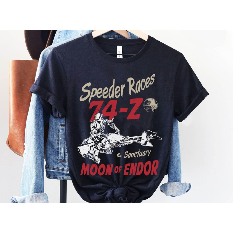 Star Wars Scout Trooper And 74-Z Speeder Bike Moon Of Endor Shirt Star Wars Celebration May The 4th Be With You Galaxy's Edge T-shirt - 4.jpg