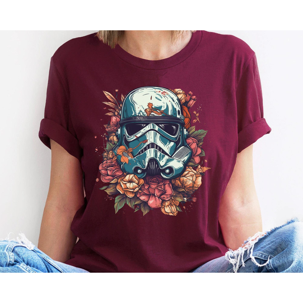Star Wars Stormtrooper Face Interleaved Floral Shirt Star Wars Celebration May The 4th Be With You Galaxy's Edge Star Wars T-Shirt - 3.jpg