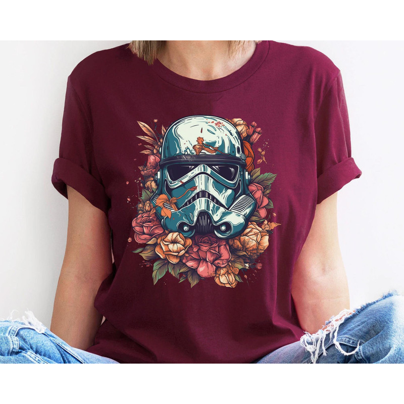 Star Wars Stormtrooper Face Interleaved Floral Shirt Star Wars Celebration May The 4th Be With You Galaxy's Edge Star Wars T-Shirt - 3.jpg