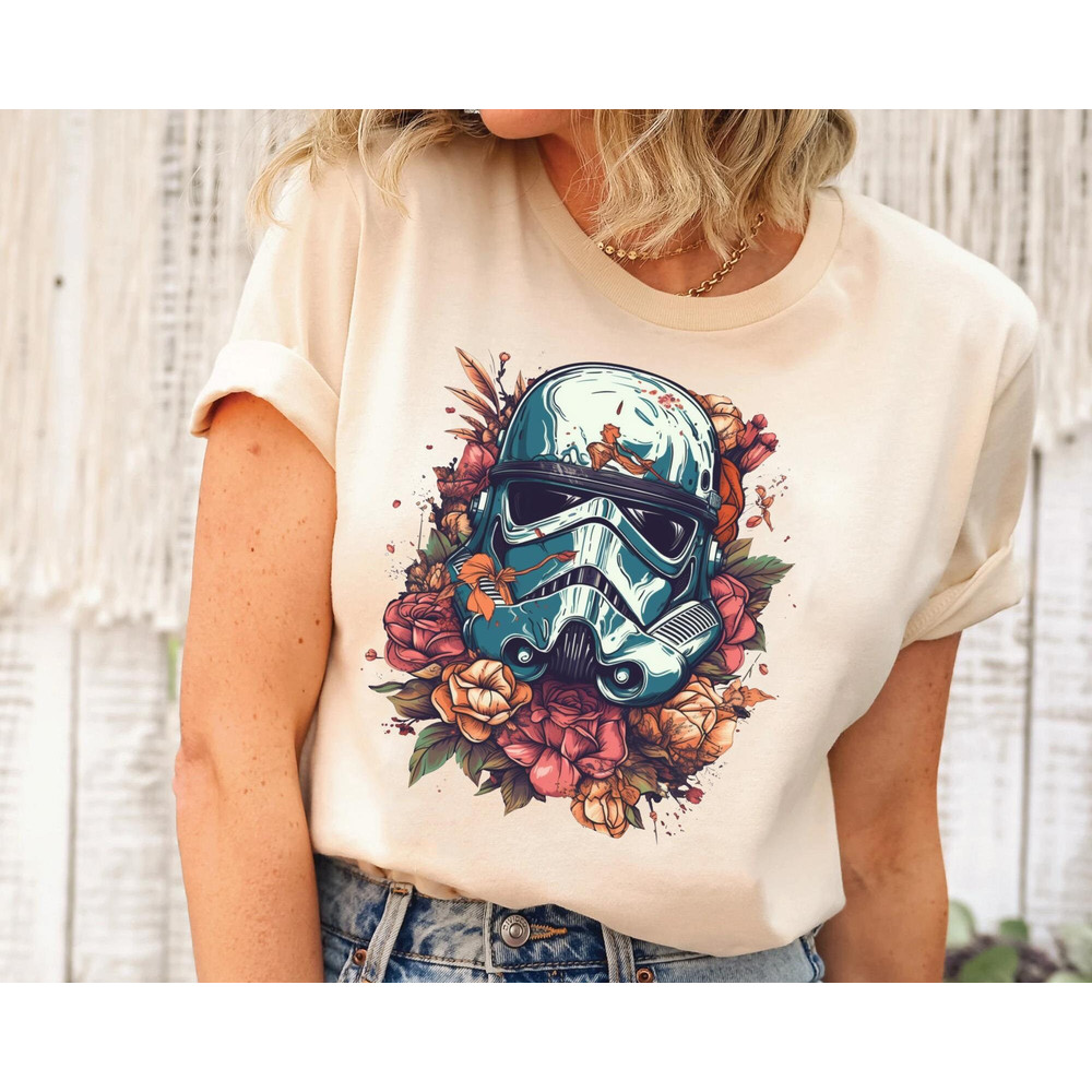 Star Wars Stormtrooper Face Interleaved Floral Shirt Star Wars Celebration May The 4th Be With You Galaxy's Edge Star Wars T-Shirt - 5.jpg