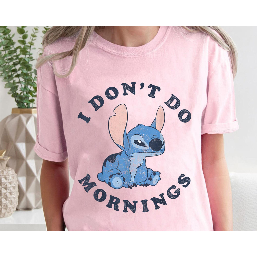 Stitch I Don't Do Mornings Distressed Shirt  Lilo & Stitch Day Jun 26th T-shirt  Walt Disney World Trip  Disneyland Outfits  Funny Gift - 5.jpg