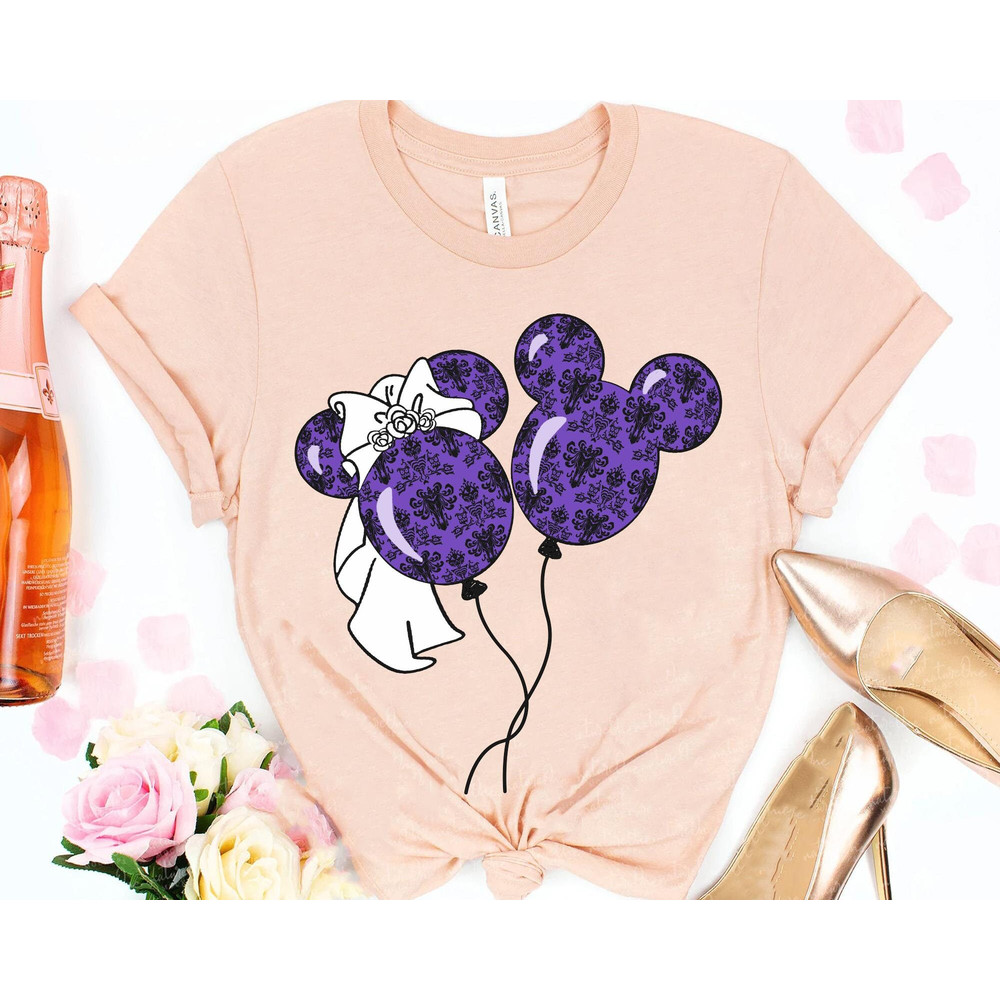 The Haunted Mansion Mickey Minnie Balloon Shirt Disney Halloween Couple Matching Tee Walt Disney World Magic Kingdom Trip Outfits - 3.jpg