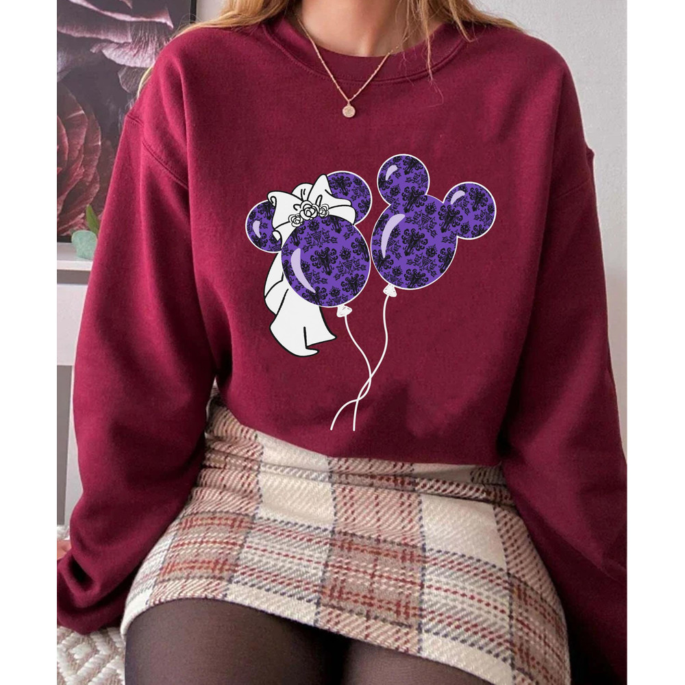 The Haunted Mansion Mickey Minnie Balloon Shirt Disney Halloween Couple Matching Tee Walt Disney World Magic Kingdom Trip Outfits - 4.jpg