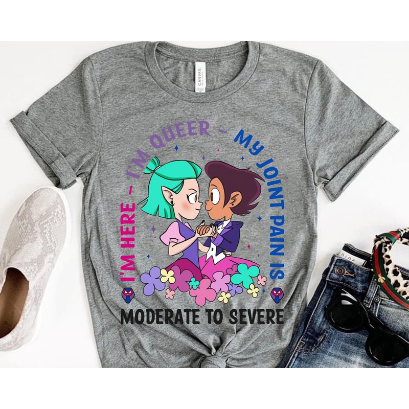 The Owl House Disney Bisexual Queer Luz And Amity Shirt I'm Here I'm Queer T-shirt Bi Pride Clothing Pride Month Gift LGBTQ Community - 3.jpg