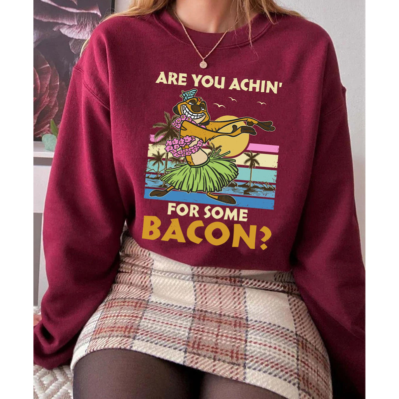 Timon Hula Dancing Hawaii Are You Achin For Some Bacon Shirt Retro Lion King T-shirt Walt Disney World Disney Summer Beach Tee - 3.jpg