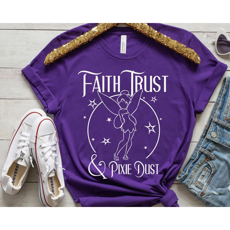 Tinker Bell Faith Trust and Pixie Dust Shirt Peter Pan Disney T-shirt Magic Kingdom Park Walt Disney World Disneyland Trip Outfits - 4.jpg