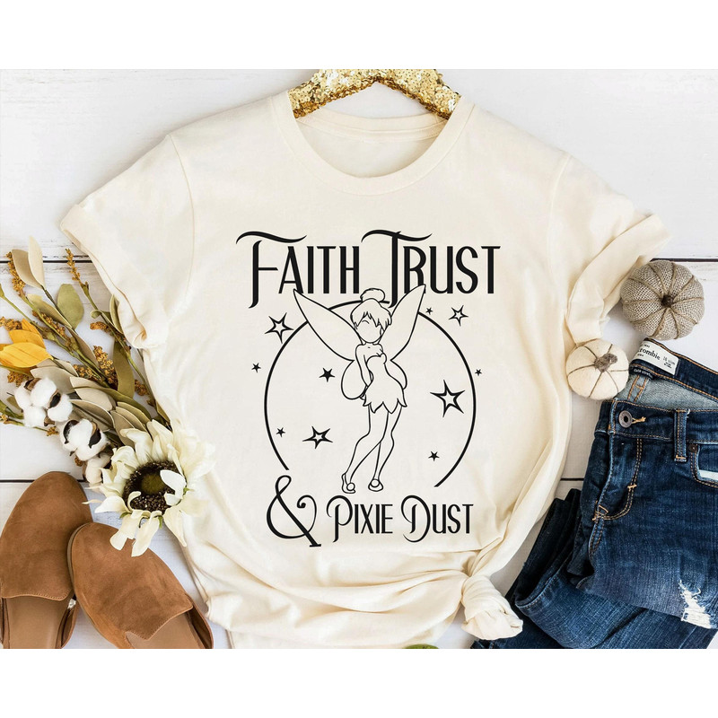 Tinker Bell Faith Trust and Pixie Dust Shirt Peter Pan Disney T-shirt Magic Kingdom Park Walt Disney World Disneyland Trip Outfits - 5.jpg