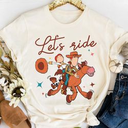 toy story lets ride jessie woody bullseye shirt