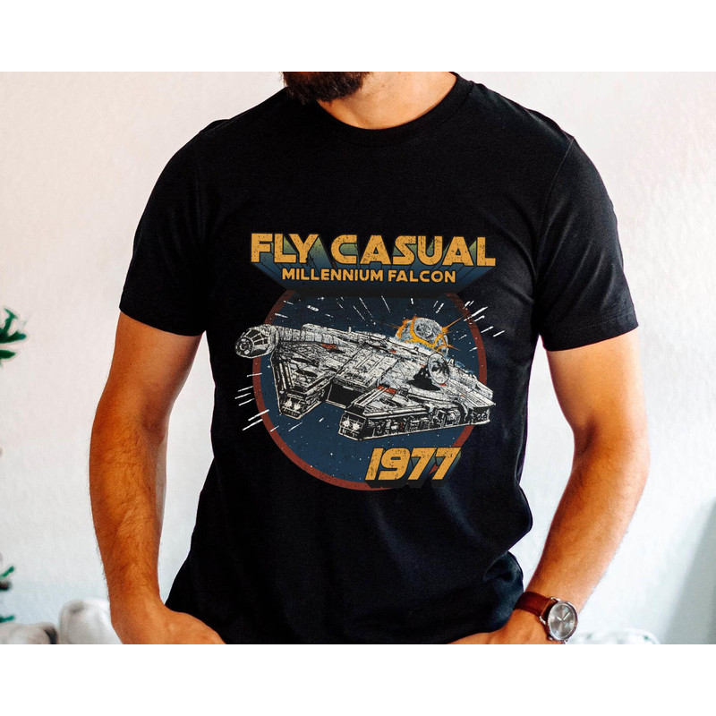 Vintage Millennium Falcon Fly Casual 1977 Star Wars Shirt Star Wars Day 2023 T-shirt May the Fourth Galaxy's Edge Walt Disney World - 1.jpg