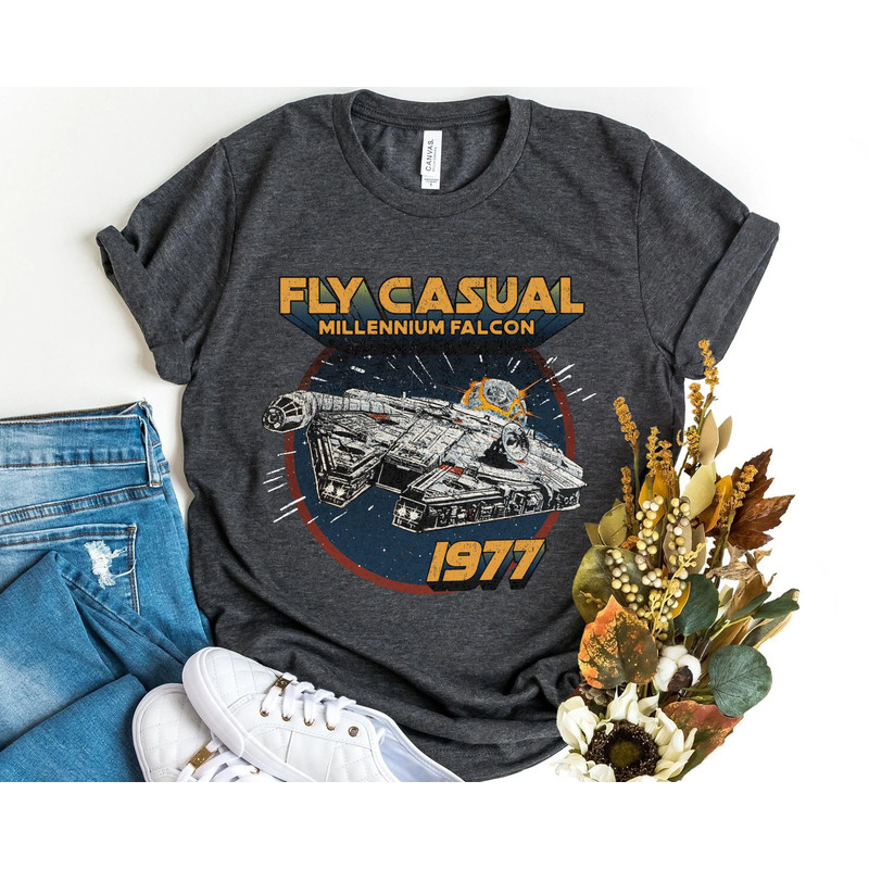 Vintage Millennium Falcon Fly Casual 1977 Star Wars Shirt Star Wars Day 2023 T-shirt May the Fourth Galaxy's Edge Walt Disney World - 3.jpg