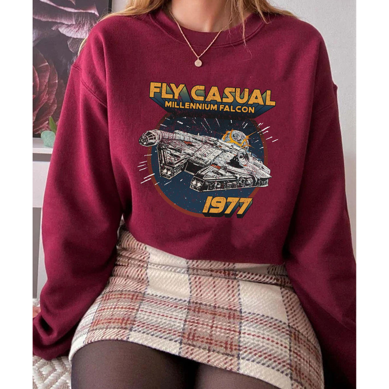 Vintage Millennium Falcon Fly Casual 1977 Star Wars Shirt Star Wars Day 2023 T-shirt May the Fourth Galaxy's Edge Walt Disney World - 5.jpg