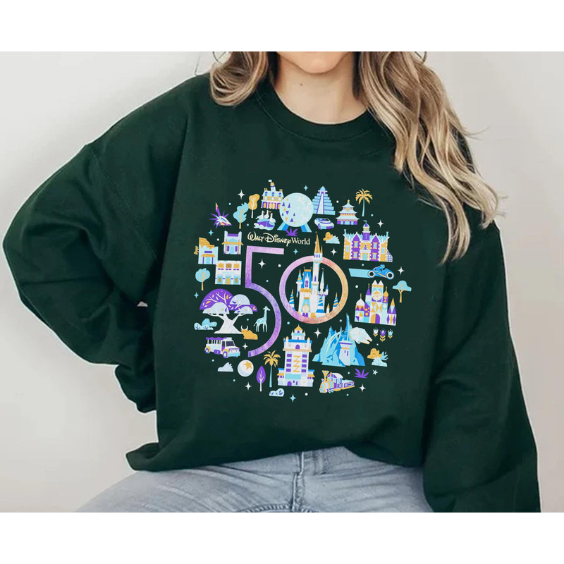 Walt Disney World 50th Anniversary Sweatshirt Disney Park Shirt Magic Kingdom Animal Kingdom Epcot Park Disneyland Vacation Trip - 2.jpg