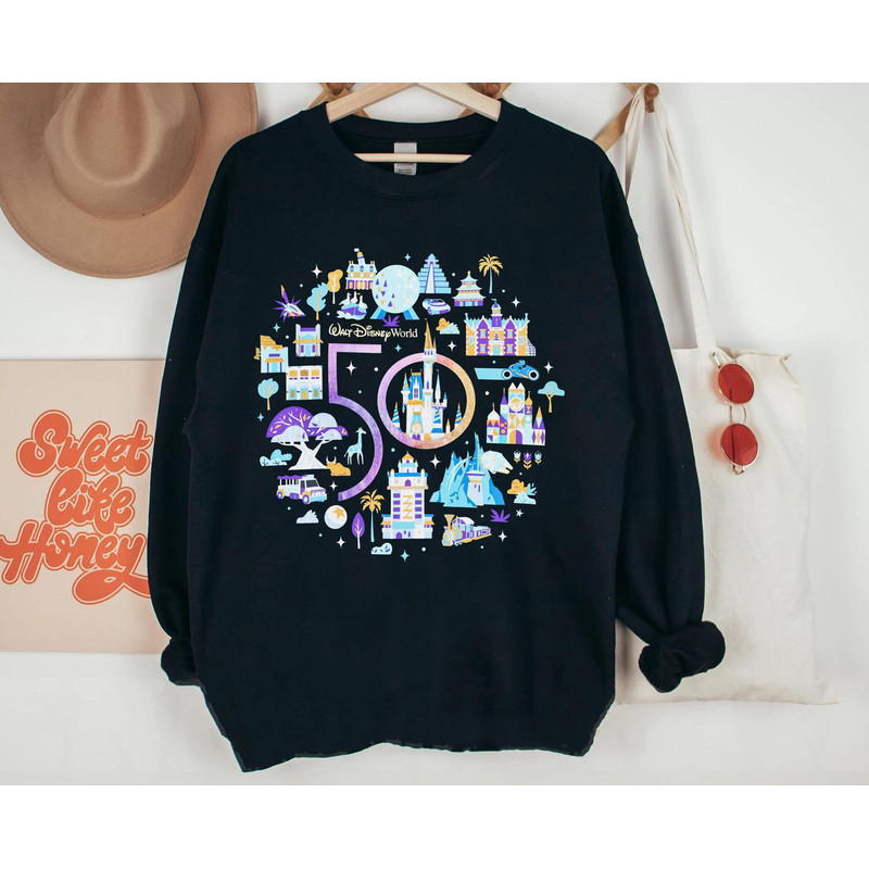 Walt Disney World 50th Anniversary Sweatshirt Disney Park Shirt Magic Kingdom Animal Kingdom Epcot Park Disneyland Vacation Trip - 3.jpg