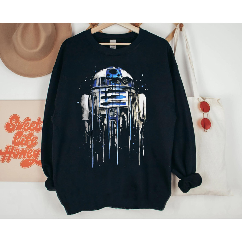 Watercolor R2-D2 Portrait Shirt Star Wars Droids T-shirt Walt Disney World Tee Galaxy's Edge Disneyland Family Vacation Trip - 3.jpg