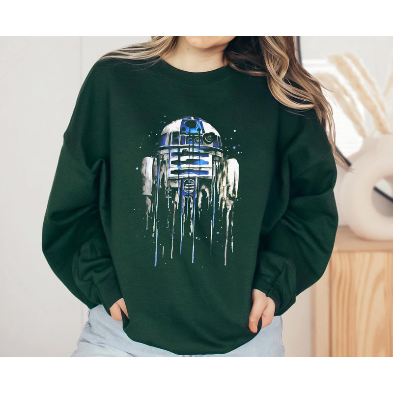 Watercolor R2-D2 Portrait Shirt Star Wars Droids T-shirt Walt Disney World Tee Galaxy's Edge Disneyland Family Vacation Trip - 4.jpg