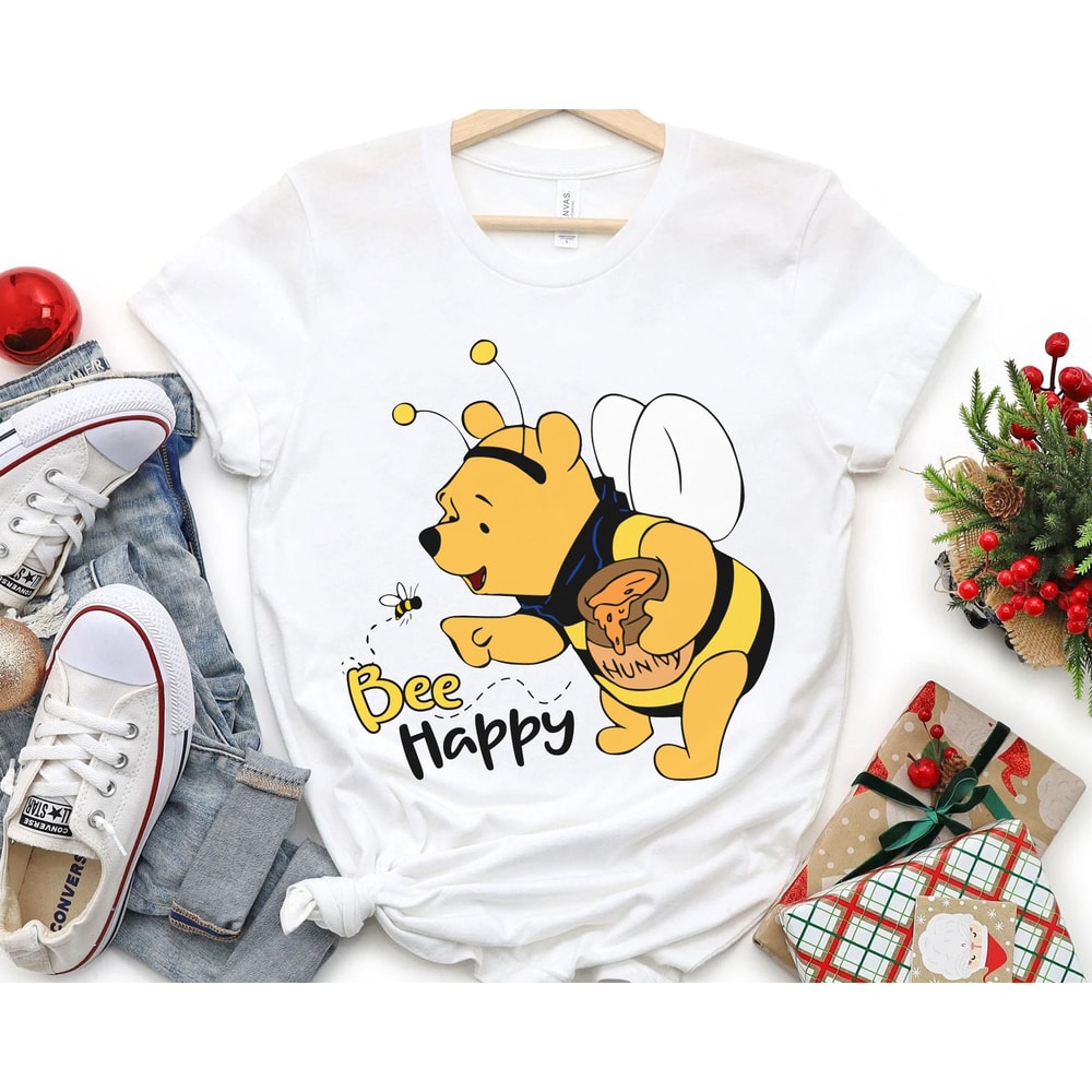 Winnie the Pooh Bee Happy Shirt Disney Pooh Bear T-shirt Walt Disney World Magic Kingdom Park Disneyland Trip Funny Gift - 2.jpg