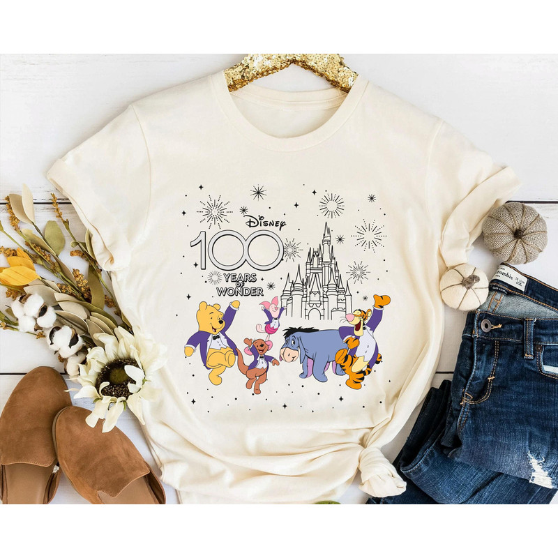 Winnie The Pooh Friends Disney 100 Years Of Wonder Shirt  Disney 100th Anniversary T-shirt  Disney Platinum Celebration  Disneyland Trip - 3.jpg