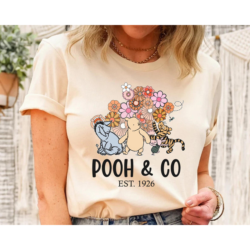 Winnie The Pooh Tigger Eeyore Sketch Floral Shirt Pooh & Co Est 1926 T-shirt Walt Disney World Disneyland Trip Funny Birthday Gift - 1.jpg