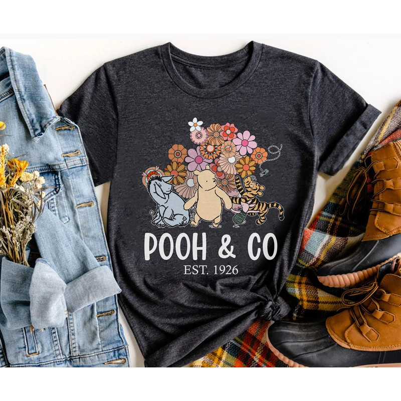 Winnie The Pooh Tigger Eeyore Sketch Floral Shirt Pooh & Co Est 1926 T-shirt Walt Disney World Disneyland Trip Funny Birthday Gift - 2.jpg