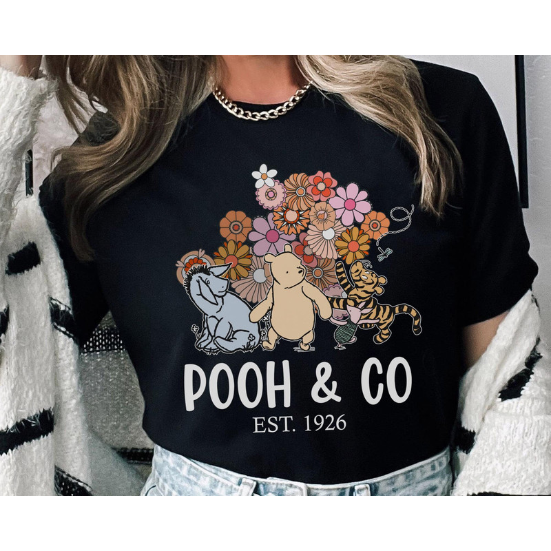 Winnie The Pooh Tigger Eeyore Sketch Floral Shirt Pooh & Co Est 1926 T-shirt Walt Disney World Disneyland Trip Funny Birthday Gift - 4.jpg
