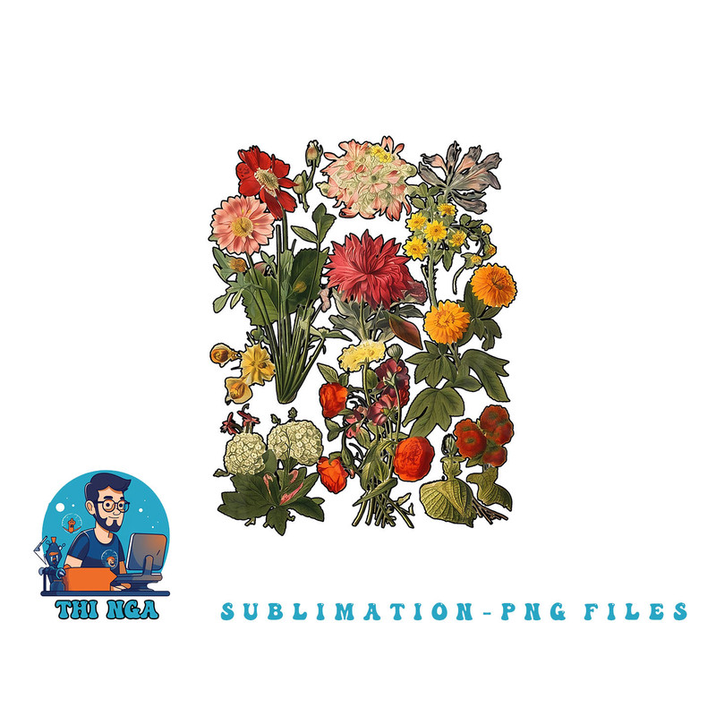 Aesthetic Cottagecore Vintage Flowers Botanical png, digital download copy.jpg