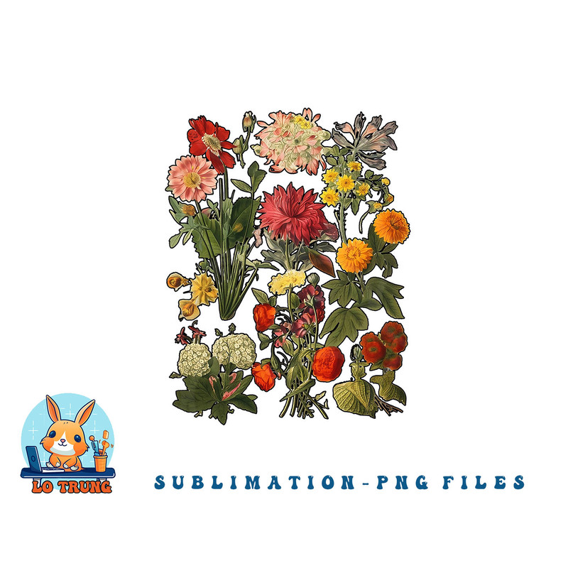 Aesthetic Cottagecore Vintage Flowers Botanical png, digital download copy.jpg
