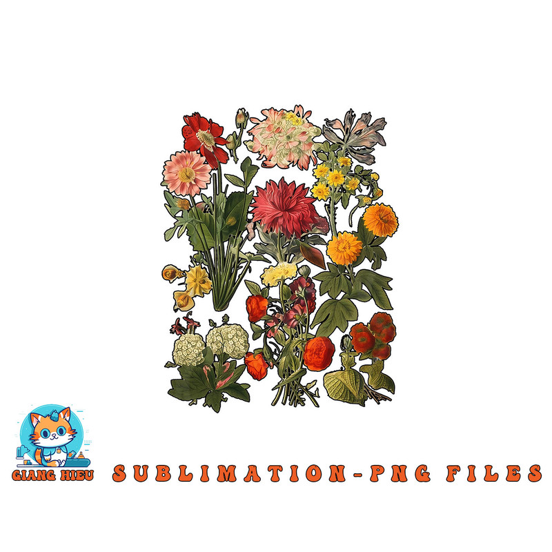 Aesthetic Cottagecore Vintage Flowers Botanical png, digital download copy.jpg
