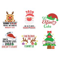 020 funny christmas svg bundle, quarantine christmas clip art, winter svg, silhouette svg fies