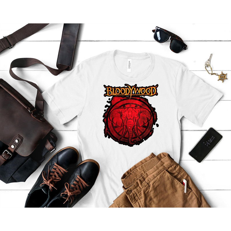 BLOODY WOOD BAND ART Essential T-Shirt Essential T-Shirt 185_White_White.jpg