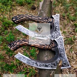 viking pizza cutting axe, viking camping axe, the original handmade forged pizza axe, best birthday gift for men, him