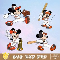 Baltimore Orioles Disney Mickey Mouse Team SVG, MLB SVG, Disney SVG, Cut Files, Cricut, Clipart, Silhouette, Printable