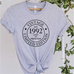 limited edition 1992, 30th birthday gift shirt, 30 years old gift, born in 1992, birthday gifts 30 year old boys girls,