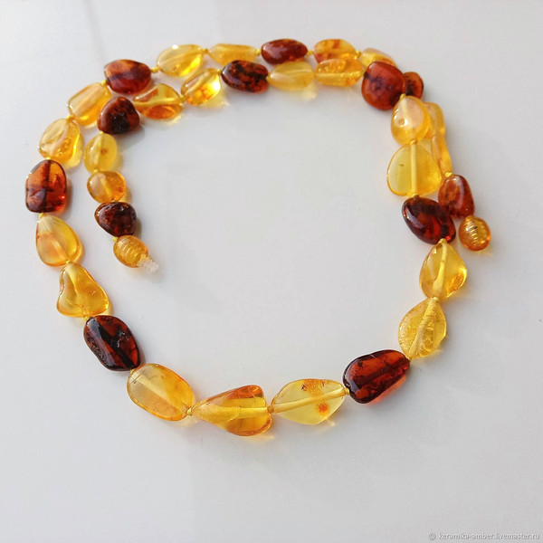 Authentic Amber Necklace Multicolor Baltic Amber Jewelry Gift For Women Mom Gemstone Beads Necklace Yellow Cognac beautiful handmade jewelry.jpg